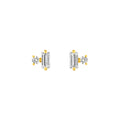 5/8tcw Square Baguette & Round Diamond Earrings