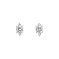 7/8tcw Three Stone Round Diamond Earrings