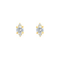 7/8tcw Three Stone Round Diamond Earrings