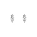 1-1/5tcw Round & Pear Diamond Stud Earrings
