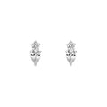 1-1/5tcw Round & Pear Diamond Stud Earrings