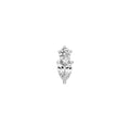 1-1/5tcw Round & Pear Diamond Stud Earrings
