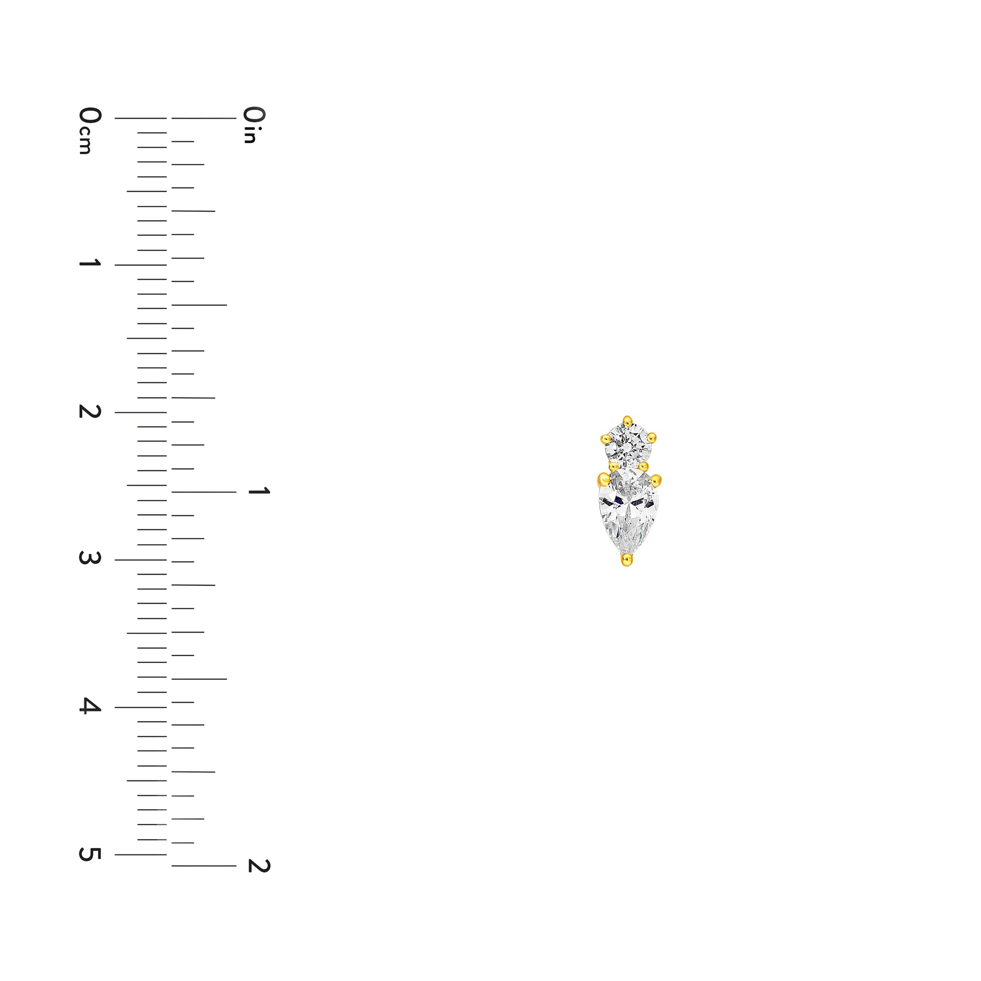 1-1/5tcw Round & Pear Diamond Stud Earrings