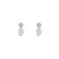 1/4tcw Round & Pear Diamond Bezel Set Earrings