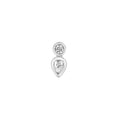 1/4tcw Round & Pear Diamond Bezel Set Earrings