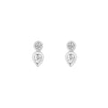 1/4tcw Round & Pear Diamond Bezel Set Earrings