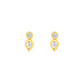 1/4tcw Round & Pear Diamond Bezel Set Earrings