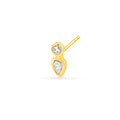 1/4tcw Round & Pear Diamond Bezel Set Earrings