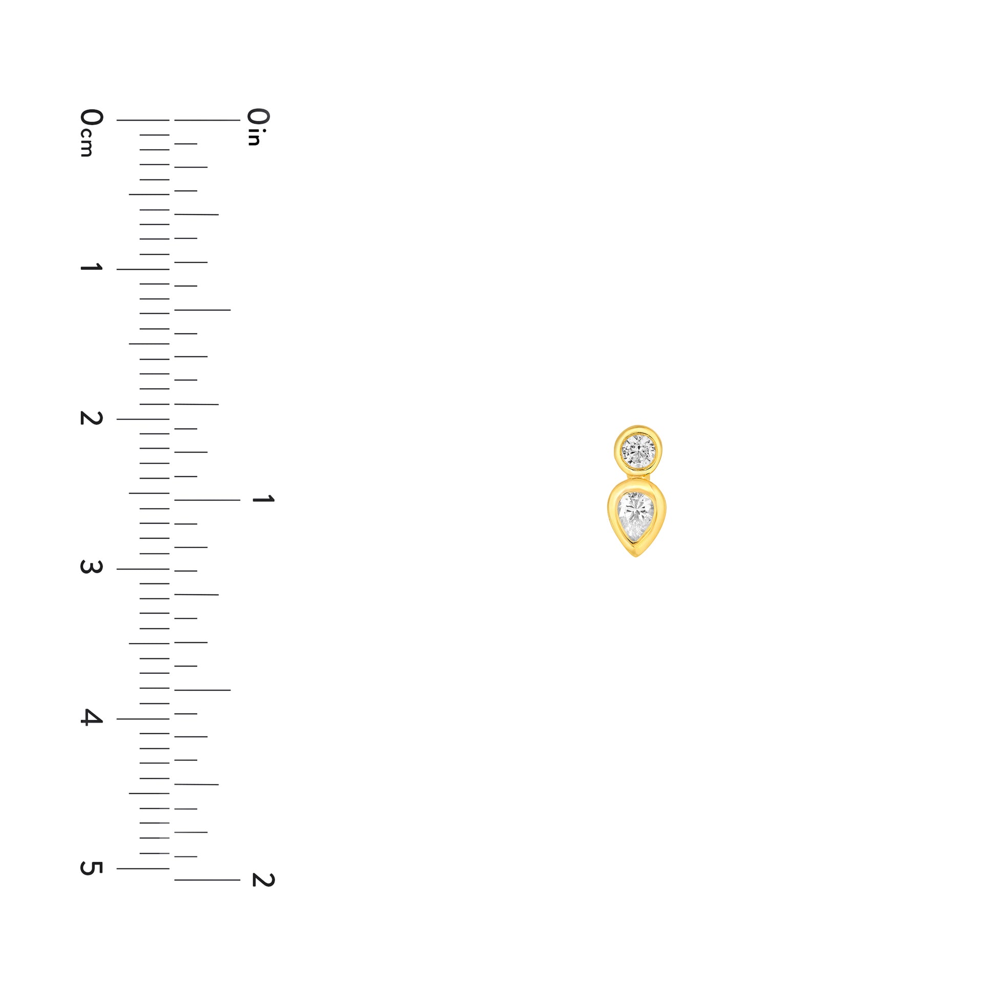 1/4tcw Round & Pear Diamond Bezel Set Earrings