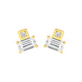3/4tcw Princess & Emerald Duet Diamond Stud Earrings