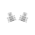 3/4tcw Princess & Emerald Duet Diamond Stud Earrings