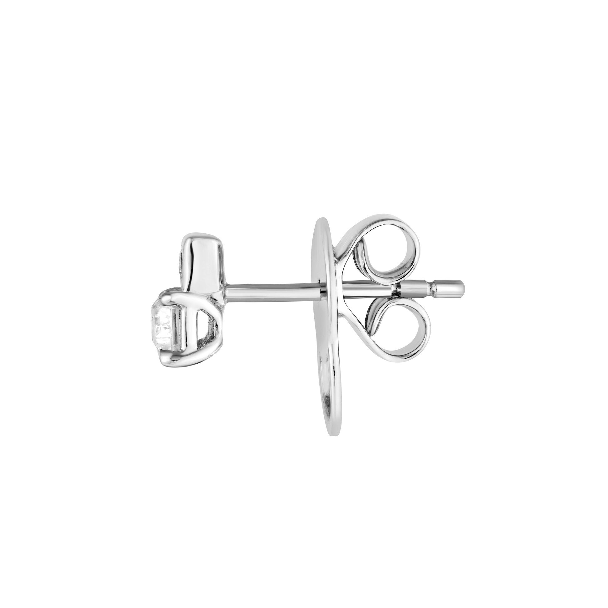 3/4tcw Princess & Emerald Duet Diamond Stud Earrings