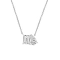 1-1/4tcw Toi et Moi Emerald & Pear Diamond Necklace