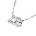 1-1/4tcw Toi et Moi Emerald & Pear Diamond Necklace