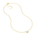 1-1/4tcw Toi et Moi Emerald & Pear Diamond Necklace