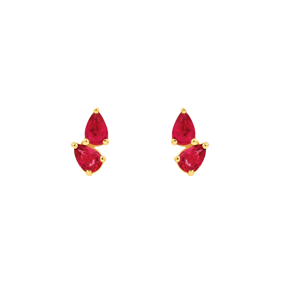 3/4tcw Pear Shape Ruby Stud Earrings