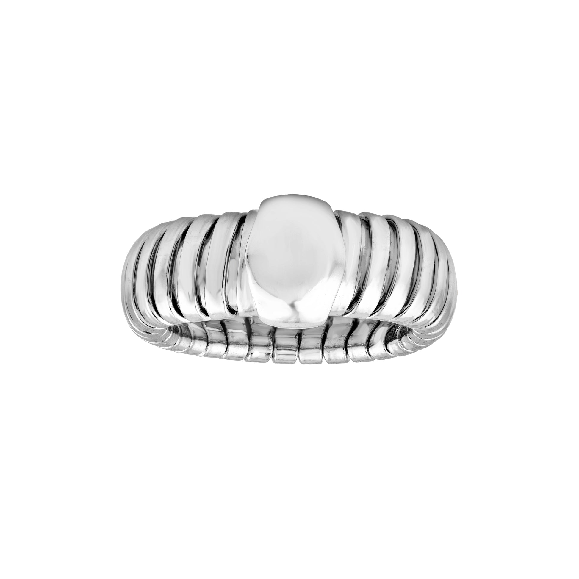 Sterling Silver Ripple Dome Tubogas Ring