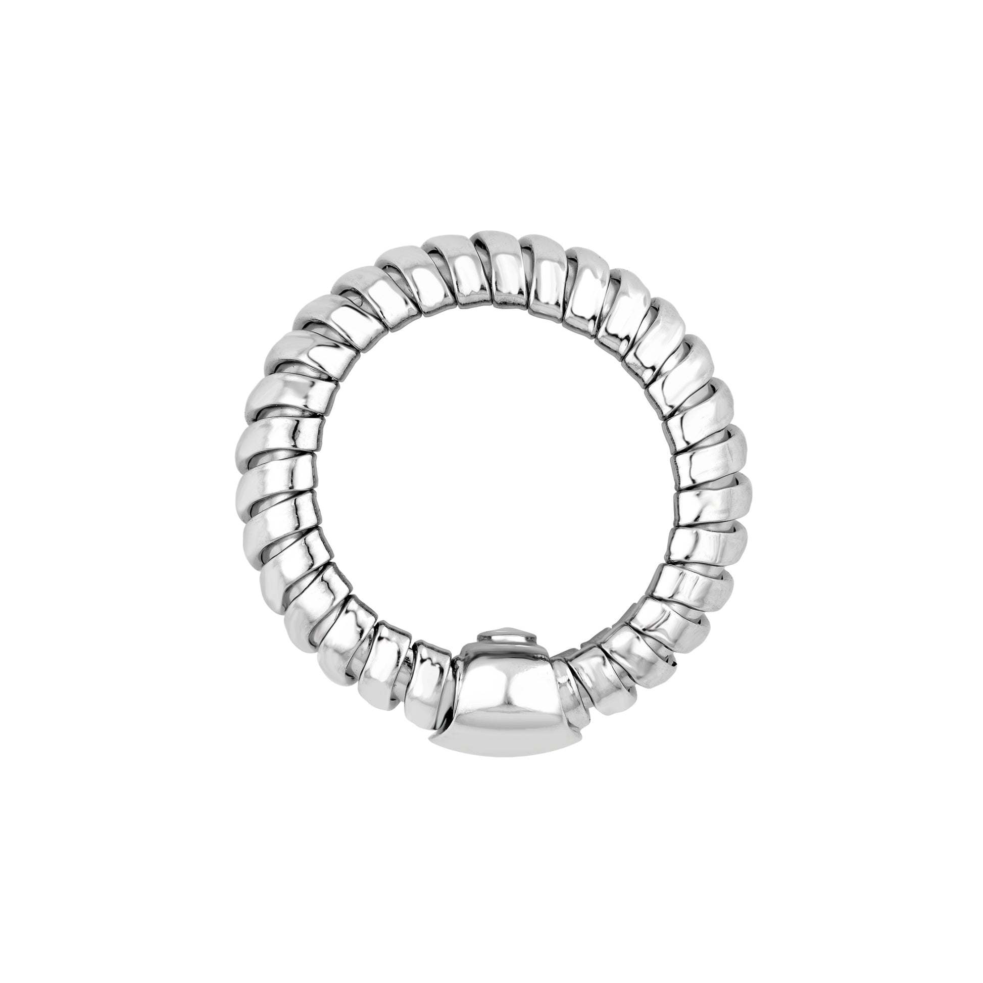 Sterling Silver Ripple Dome Tubogas Ring