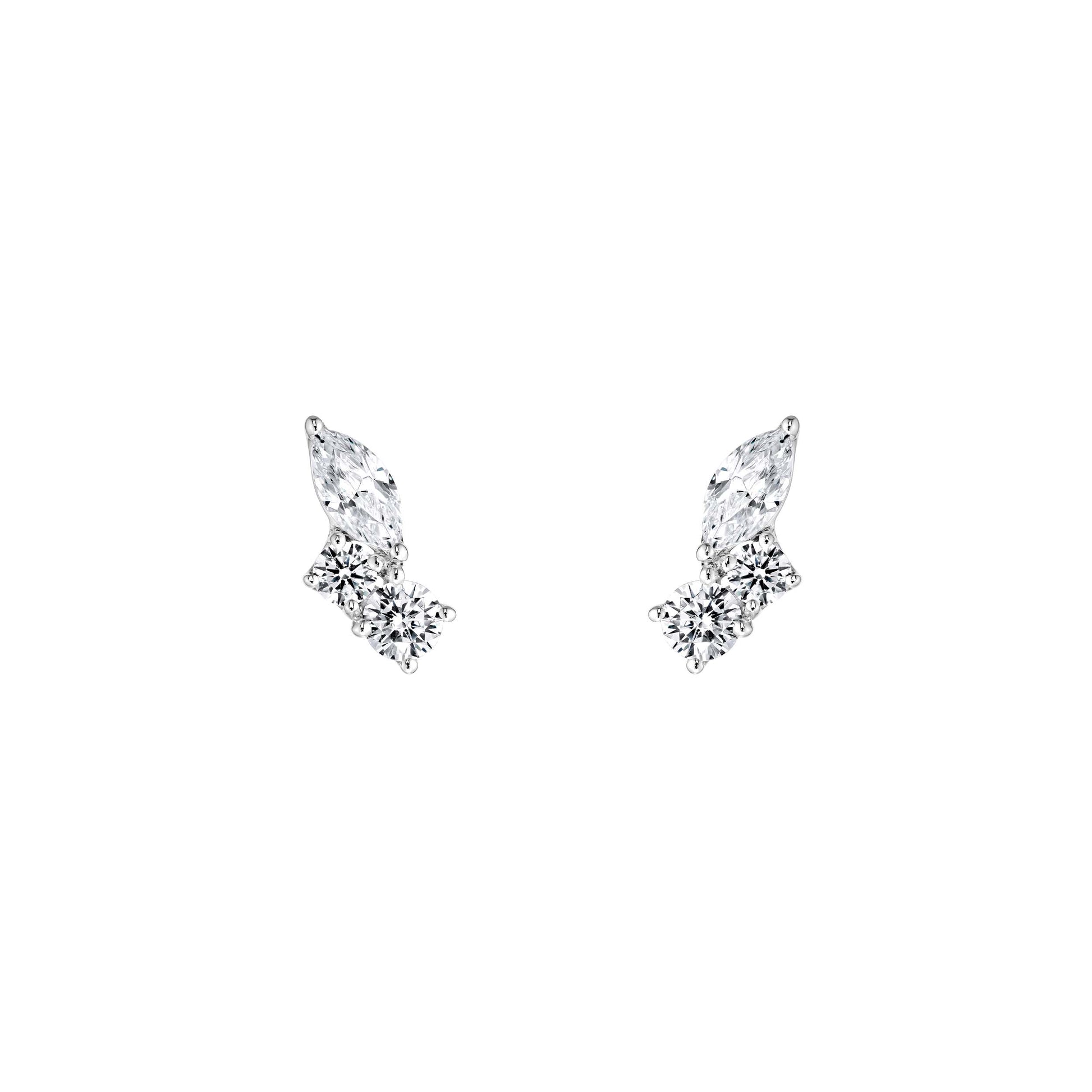 7/8tcw Diamond Bouquet Stud Earrings