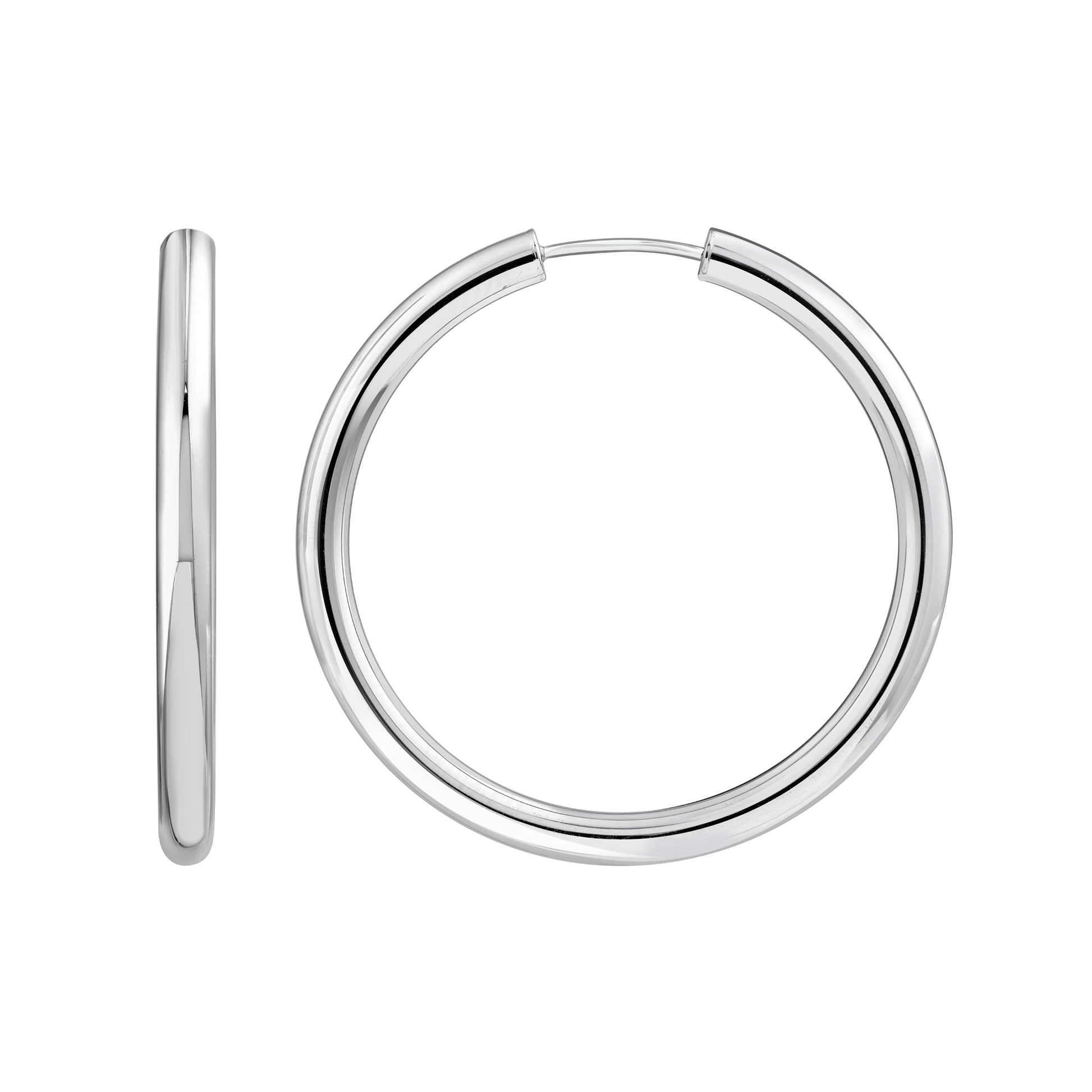 30mm Round Tube Round Hoop Earrings
