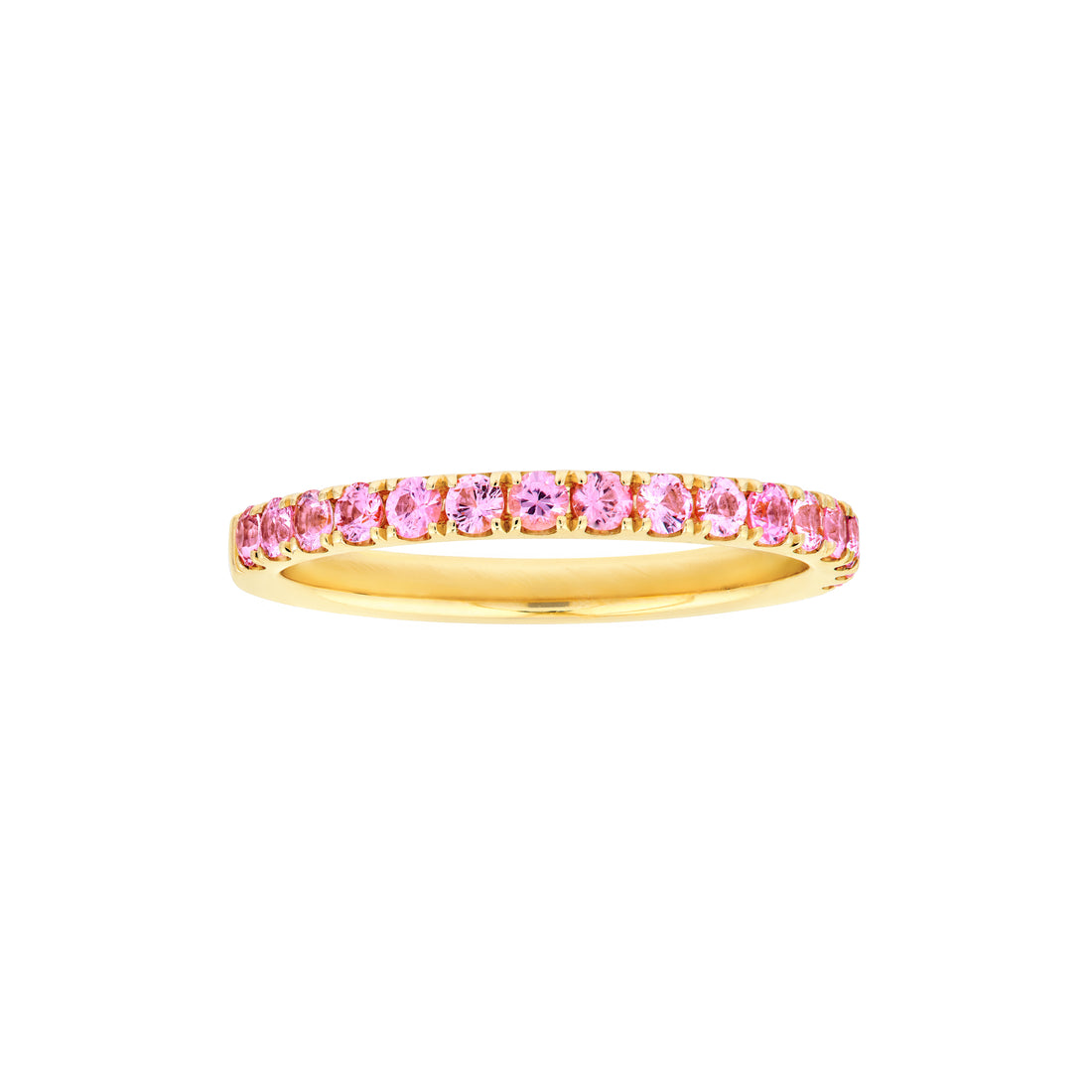 Pink Sapphire Gemstone Stackable Band