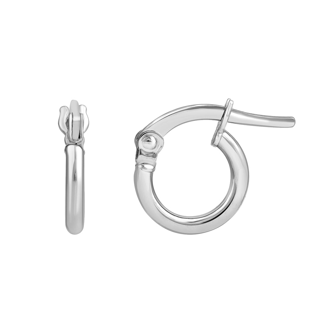 High Polished 6mm Round Hoop Earrings