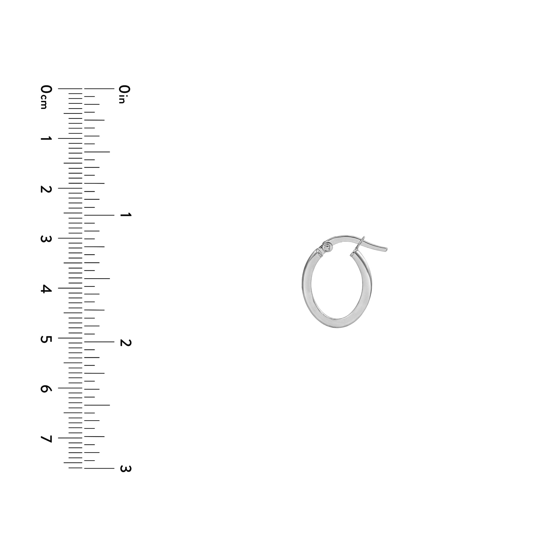 13mm Knife Edge Oval Hoop Earrings