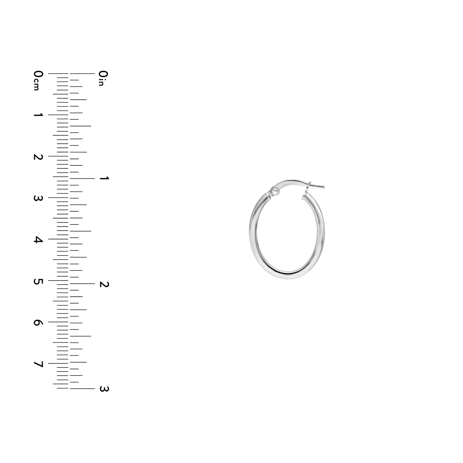 20mm Knife Edge Oval Hoop Earrings