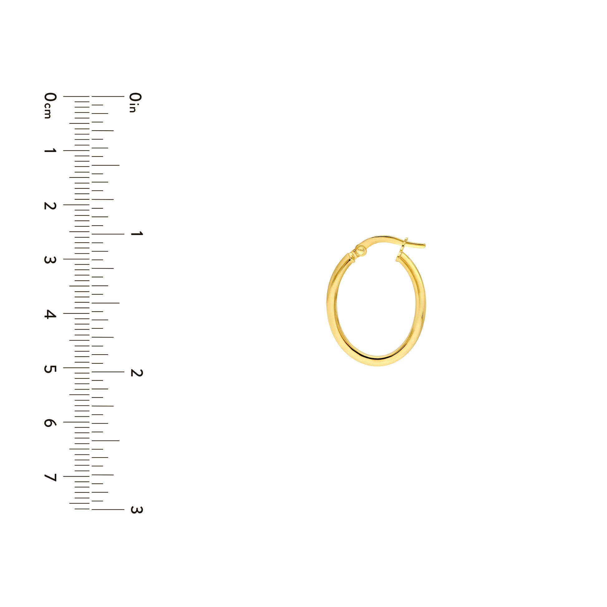 20mm Knife Edge Oval Hoop Earrings