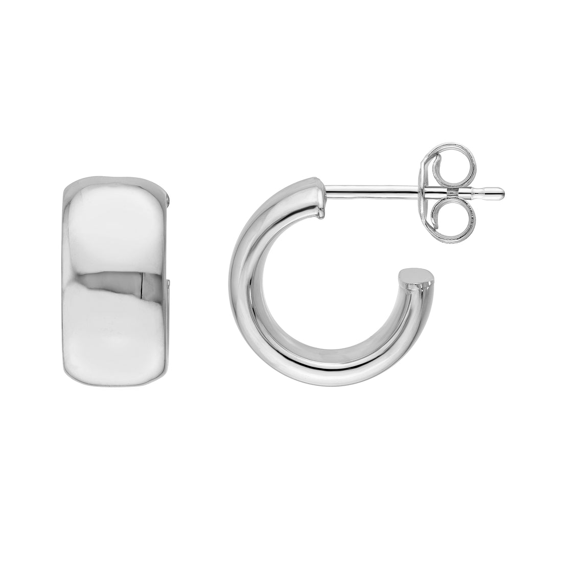 6mm Flat Tube Round Open Hoop Earrings