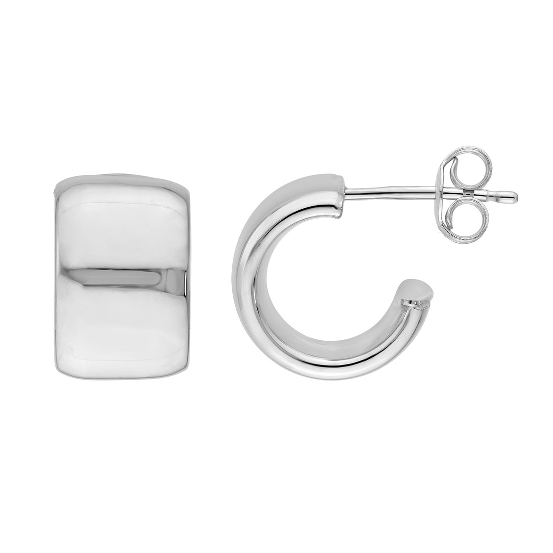 8mm Flat Tube Round Open Hoop Earrings