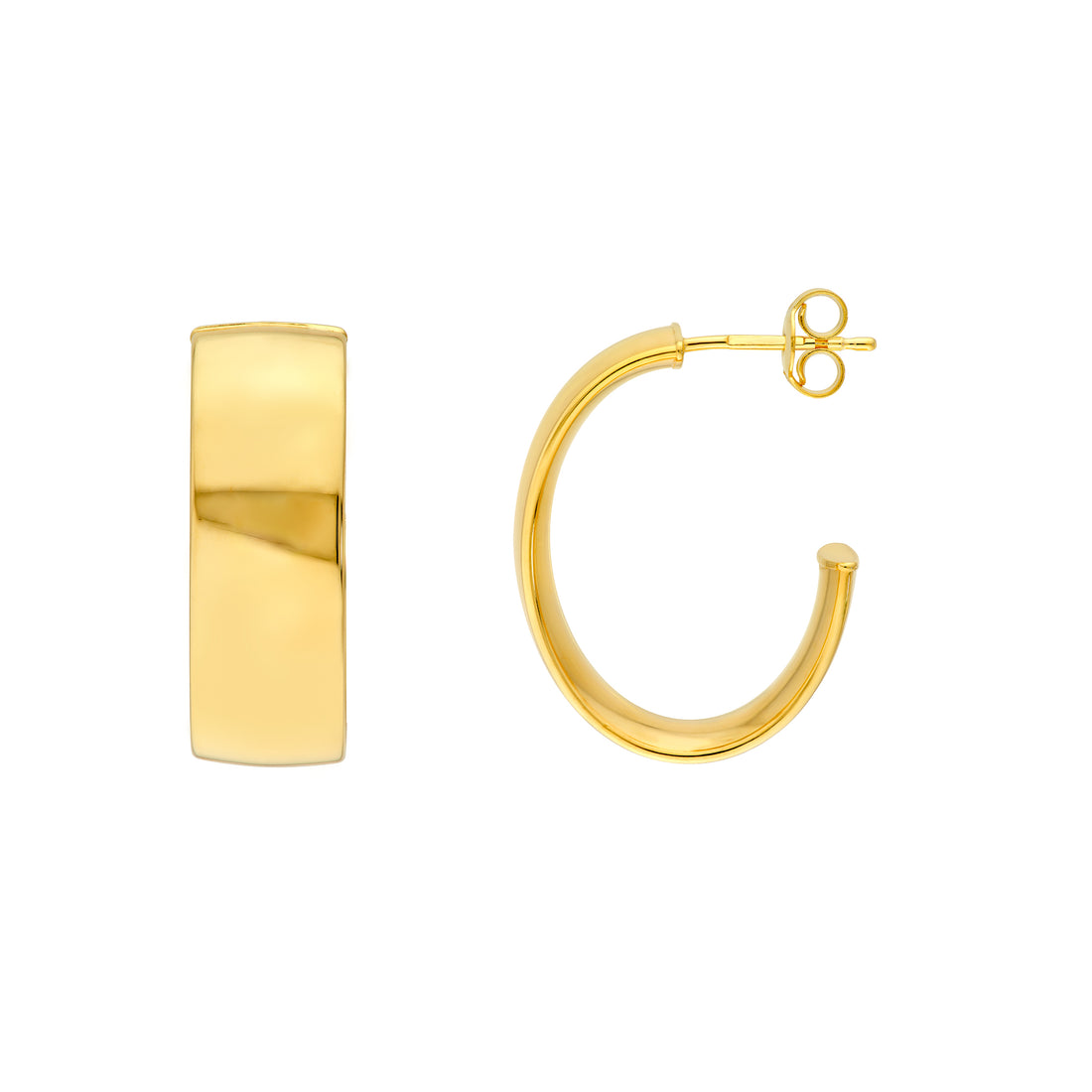 8mm Oval Tube Oval Open Hoop Earrings