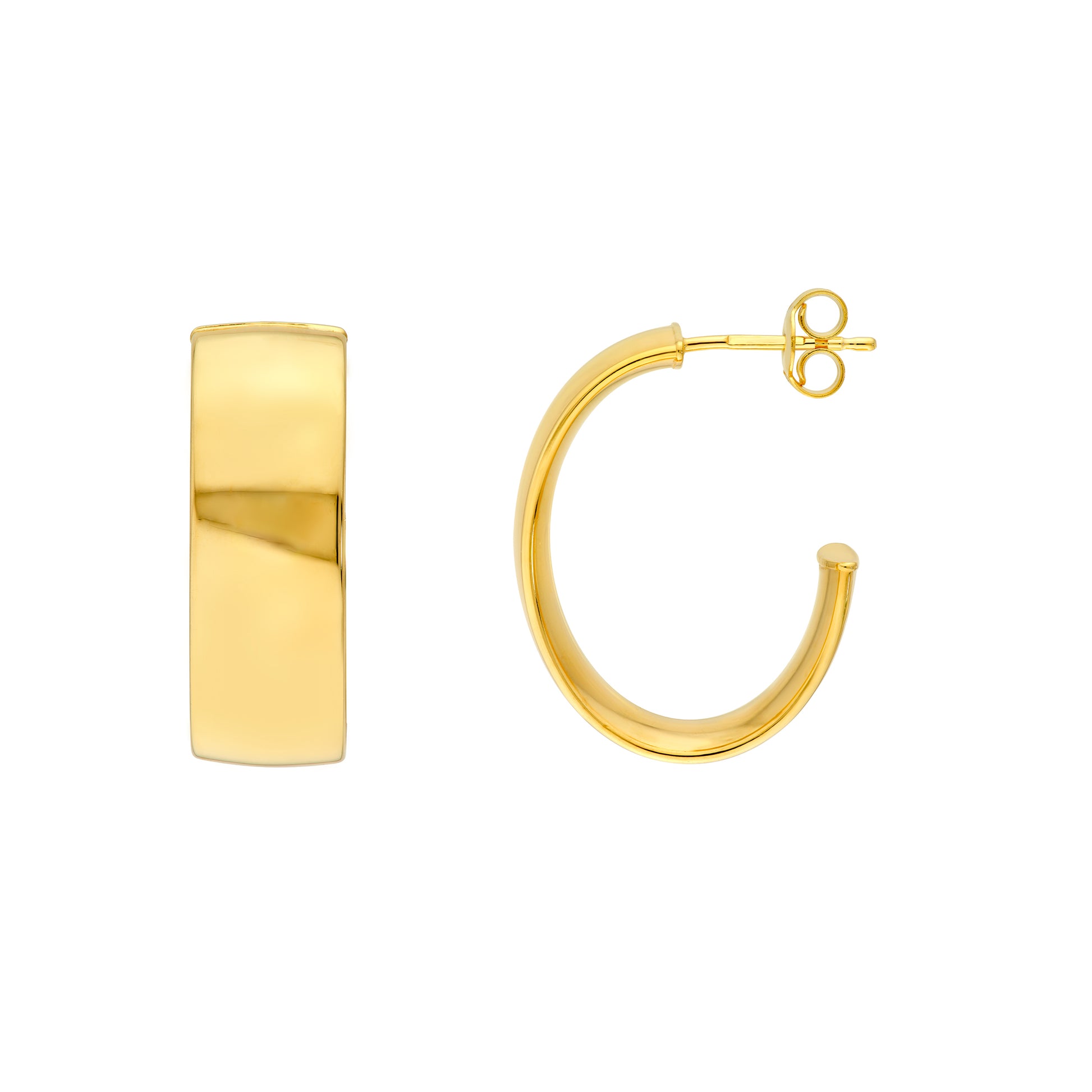 8mm Oval Tube Oval Open Hoop Earrings