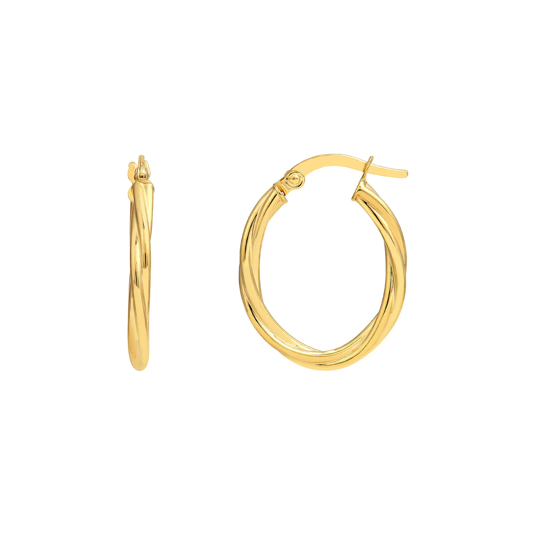 16mm Twisted Oval Hoop Earrings