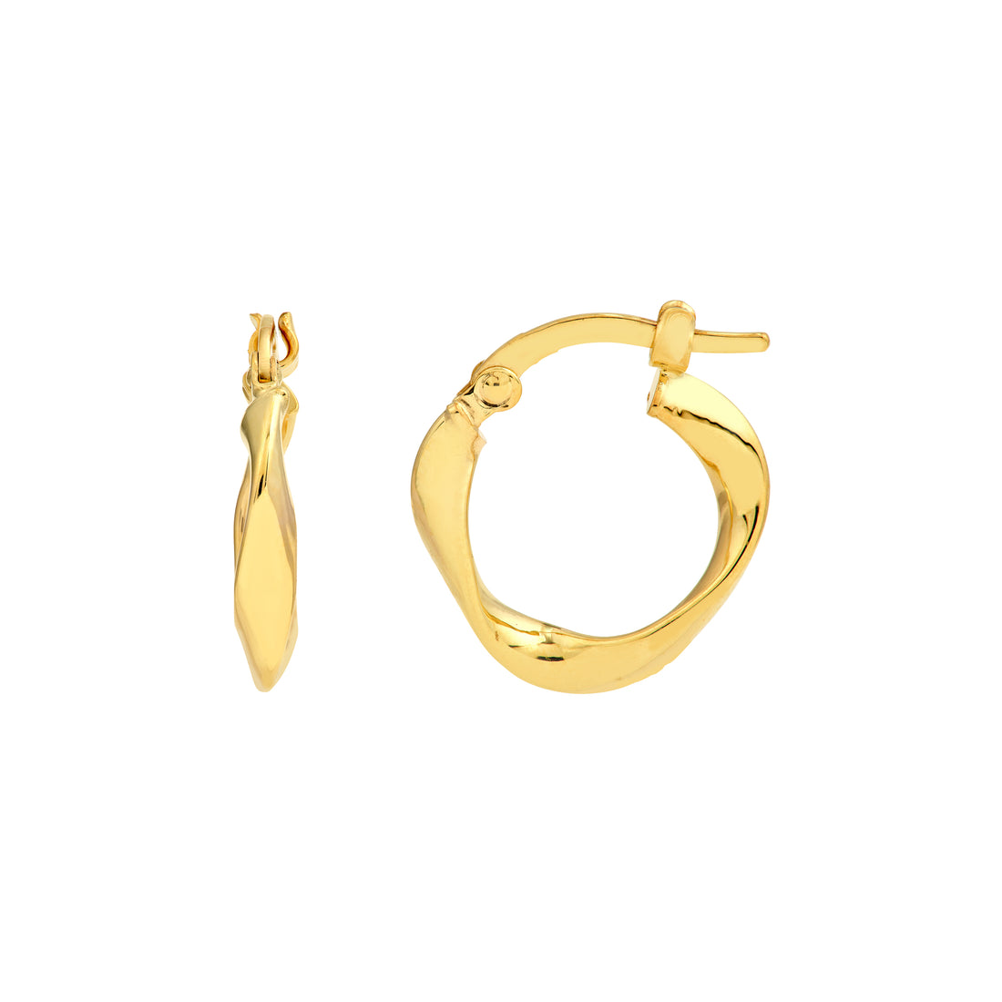 Twisted 2.5mm Oval Tube Round Hoop Earrings
