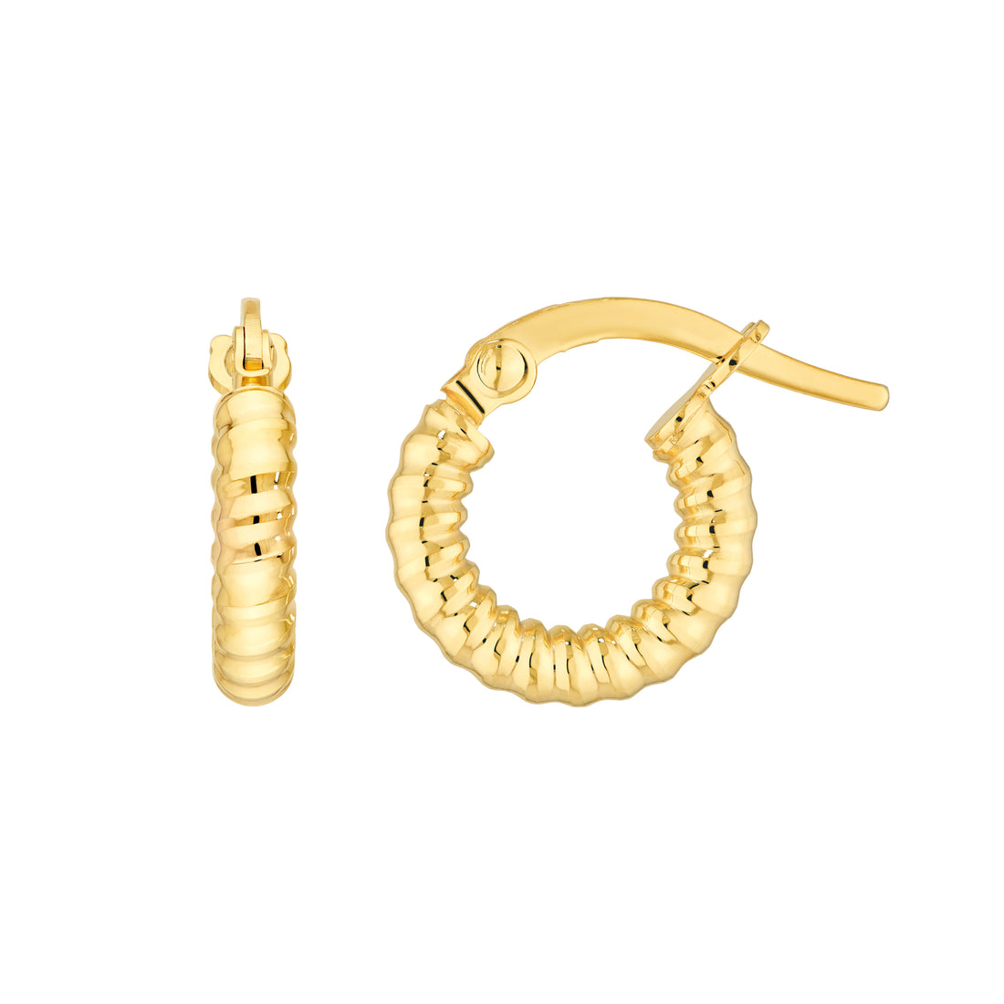 Hammered Round Hoop Earrings