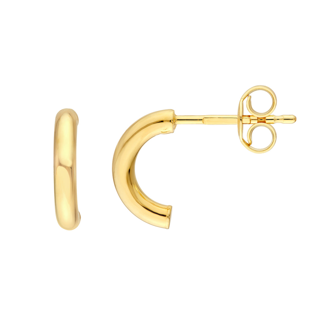 6x2mm Half Round Hoop Earrings