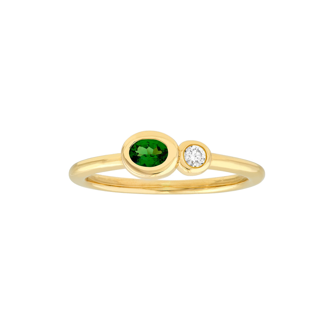 Tsavorite & Diamond Bubble Ring