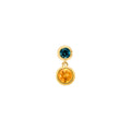 Citrine & Blue Topaz Bezel Drop Earrings