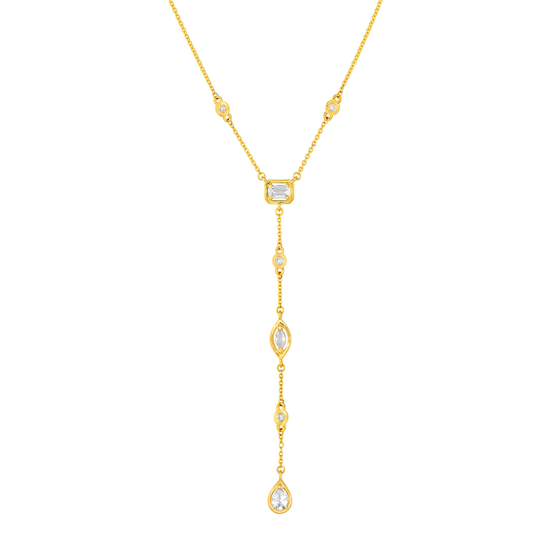 5/8tcw Mixed Diamond Lariat Necklace