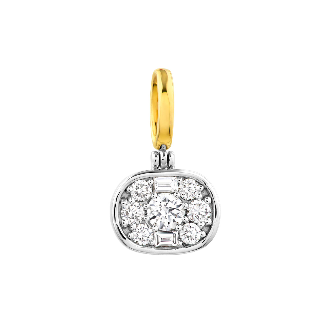 7/8tcw Diamond Horizontal Oval Pendant