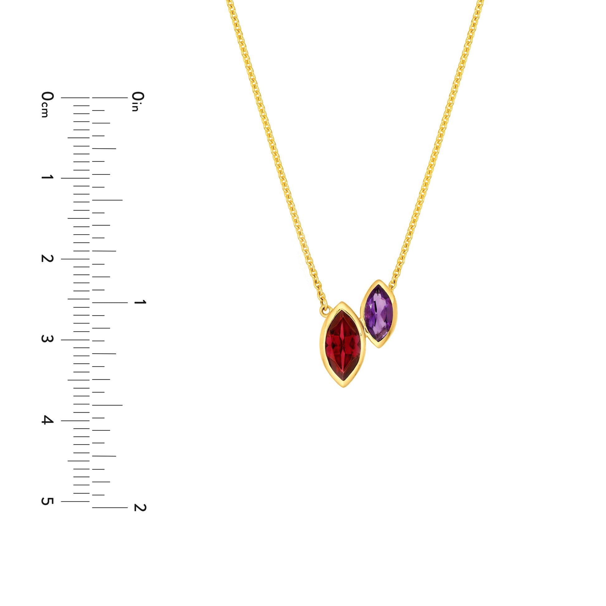 Toi et Moi Necklace (Red Garnet & Amethyst)