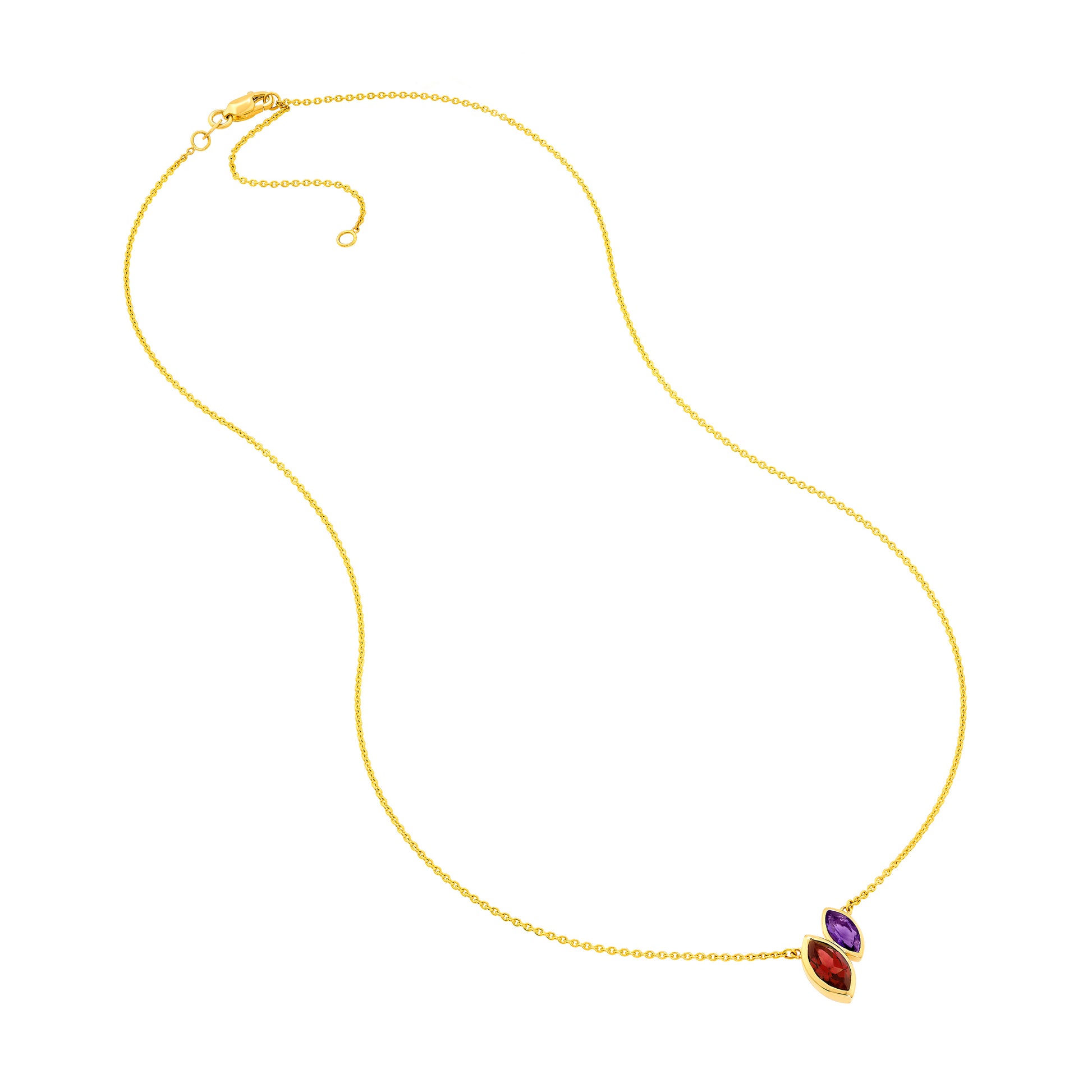 Toi et Moi Necklace (Red Garnet & Amethyst)