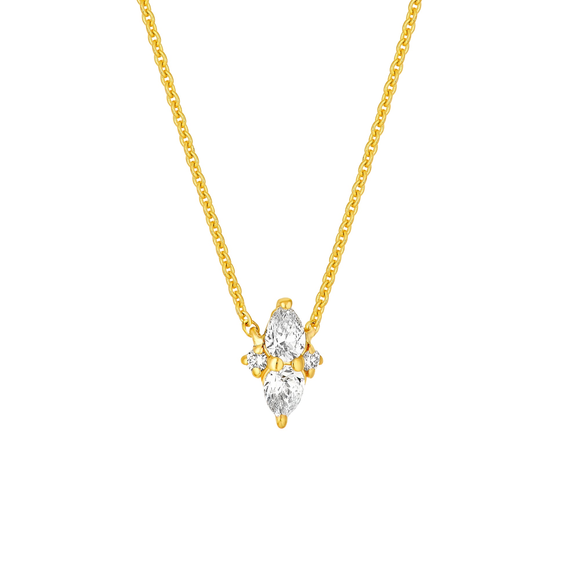 1/3tcw Diamond Cluster Pendant Necklace