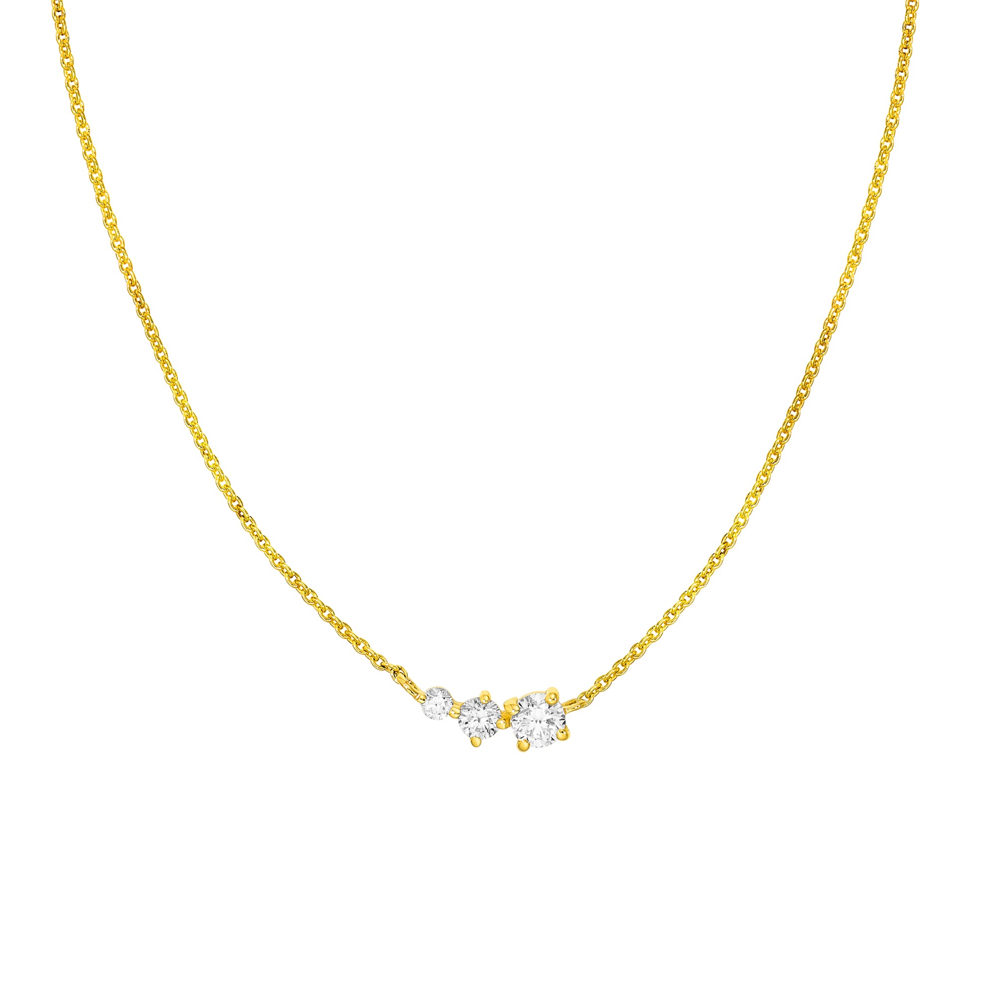 1/3tcw Diamond 3 Stone Necklace