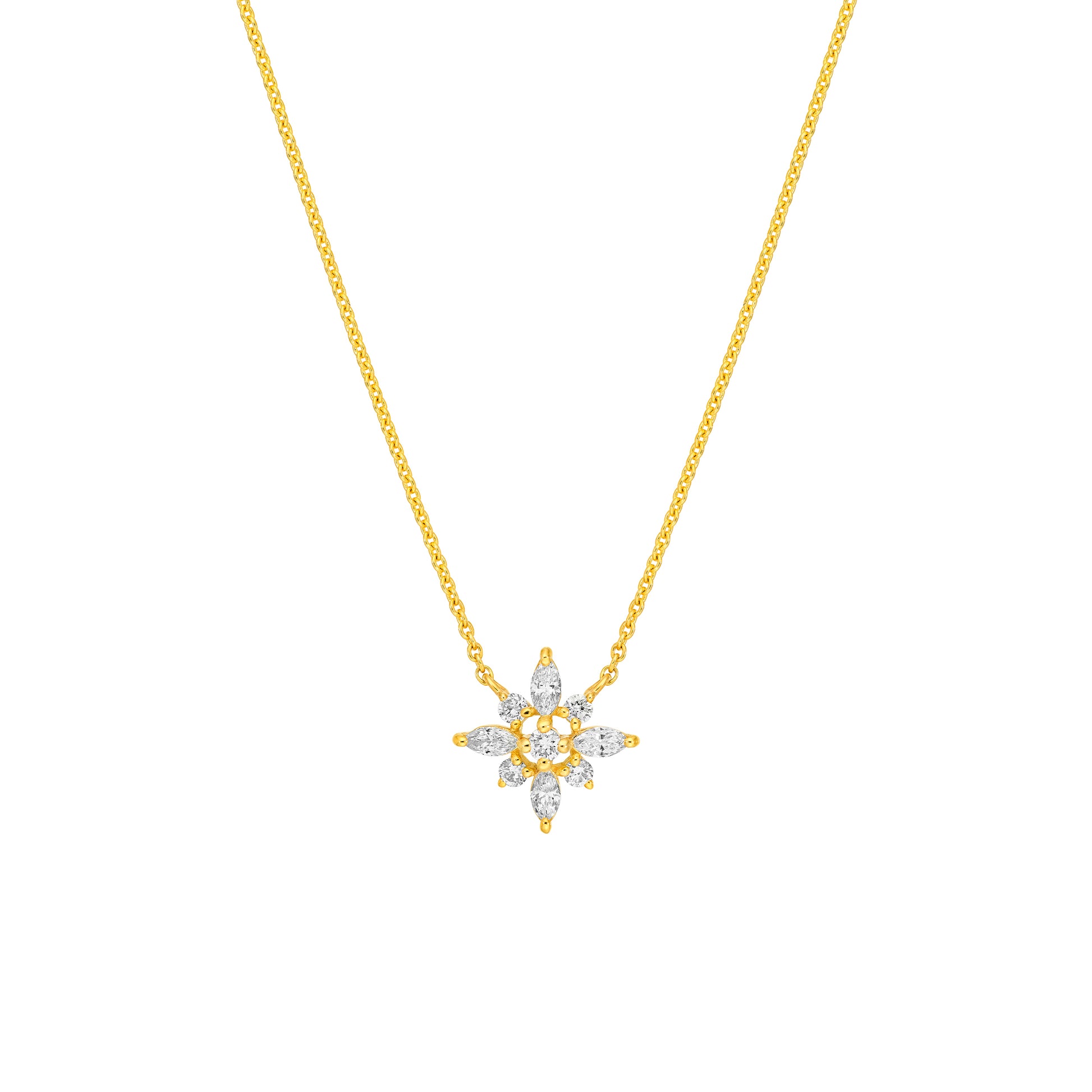 1/2tcw Flower Diamond Pendant Necklace