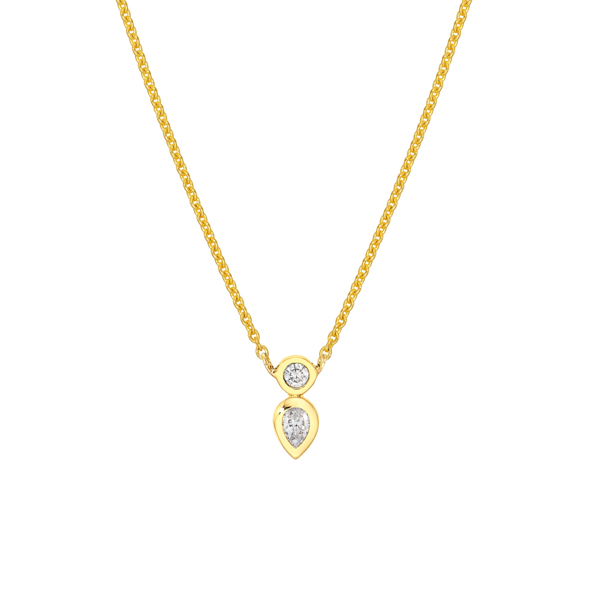 1/6tcw Diamond Duo Bezel Necklace