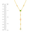 Mixed Gemstone & Diamond Station Lariat Necklace