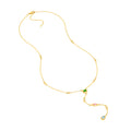 Mixed Gemstone & Diamond Station Lariat Necklace