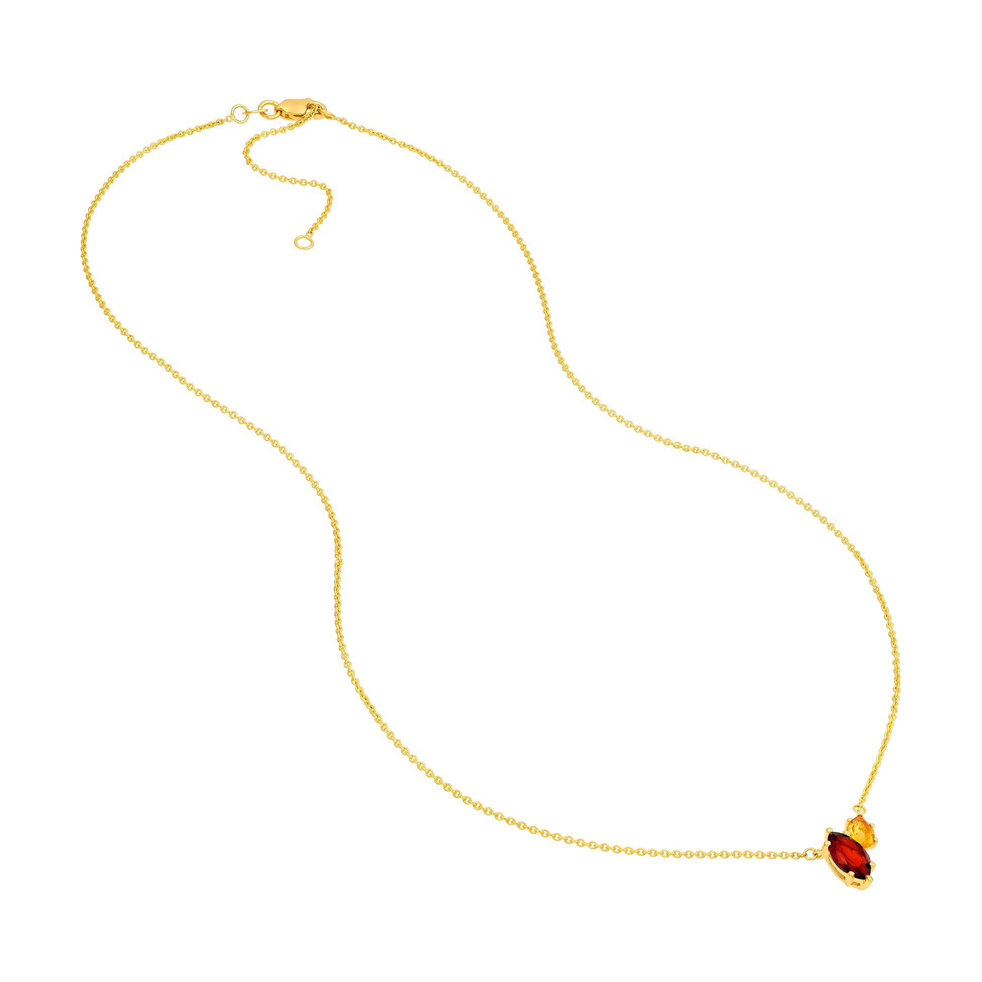 Toi et Moi Necklace (Red Garnet & Citrine)